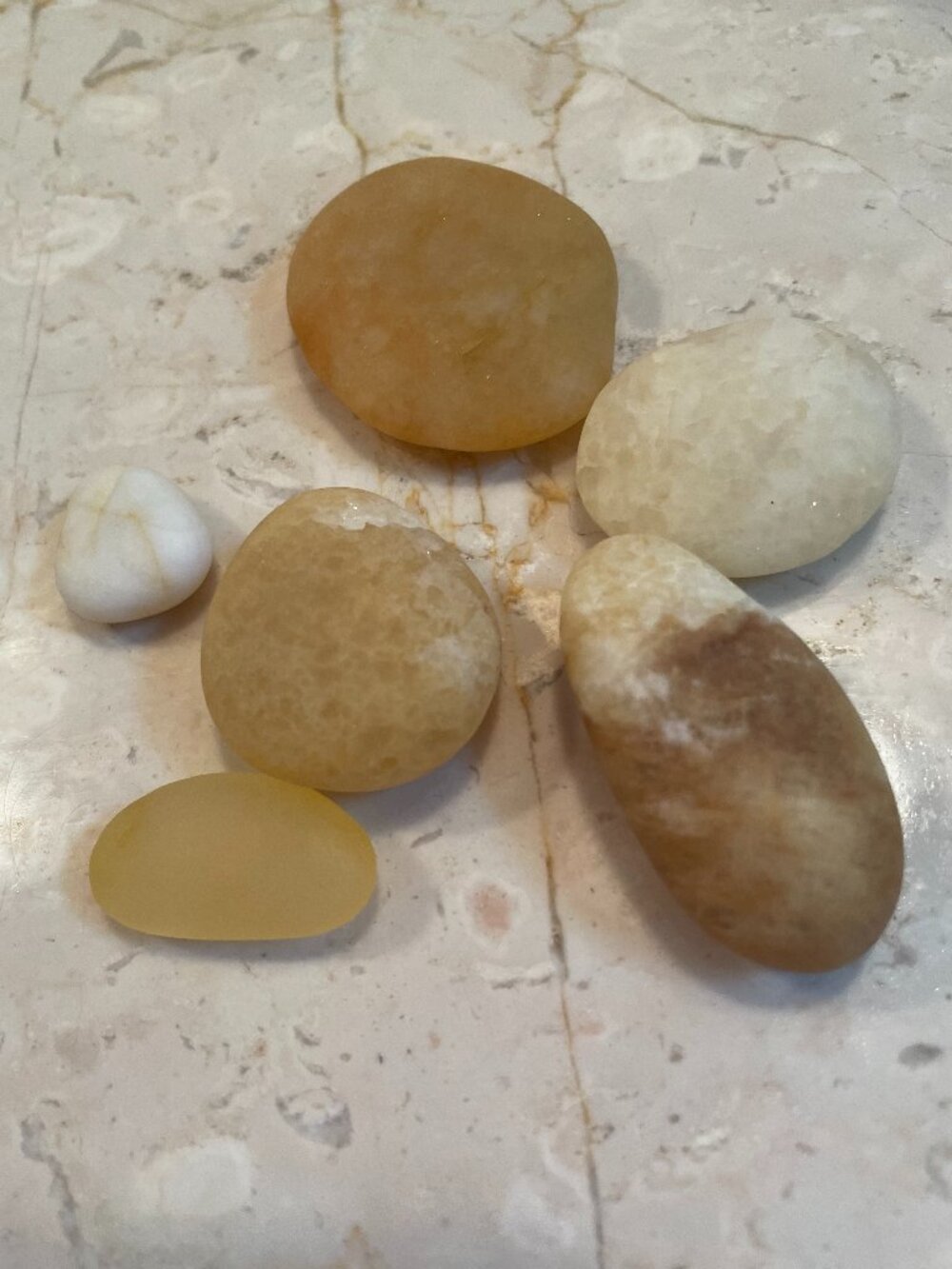 Quartz Ocean Beach Stones Naturally Tumbled On Fire Island NY Set of 6